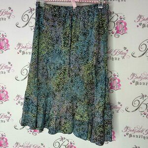 Blue ginger skirt blue green floral flower print ruffle frill hem bottom cute